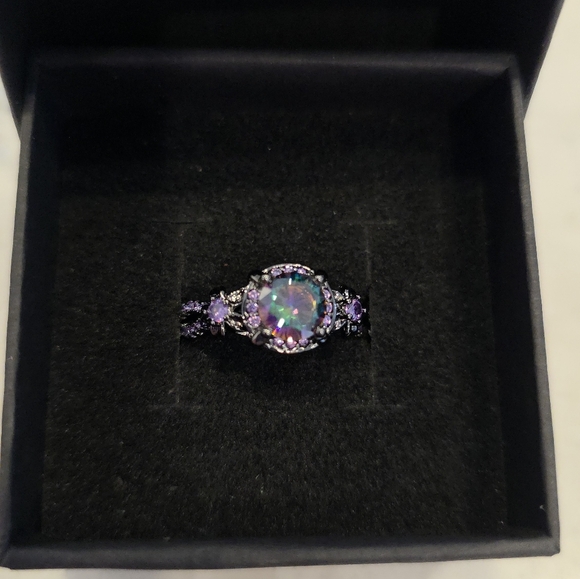 Jewelry - 18K Black Gold Mystic Topaz Ring NEW!